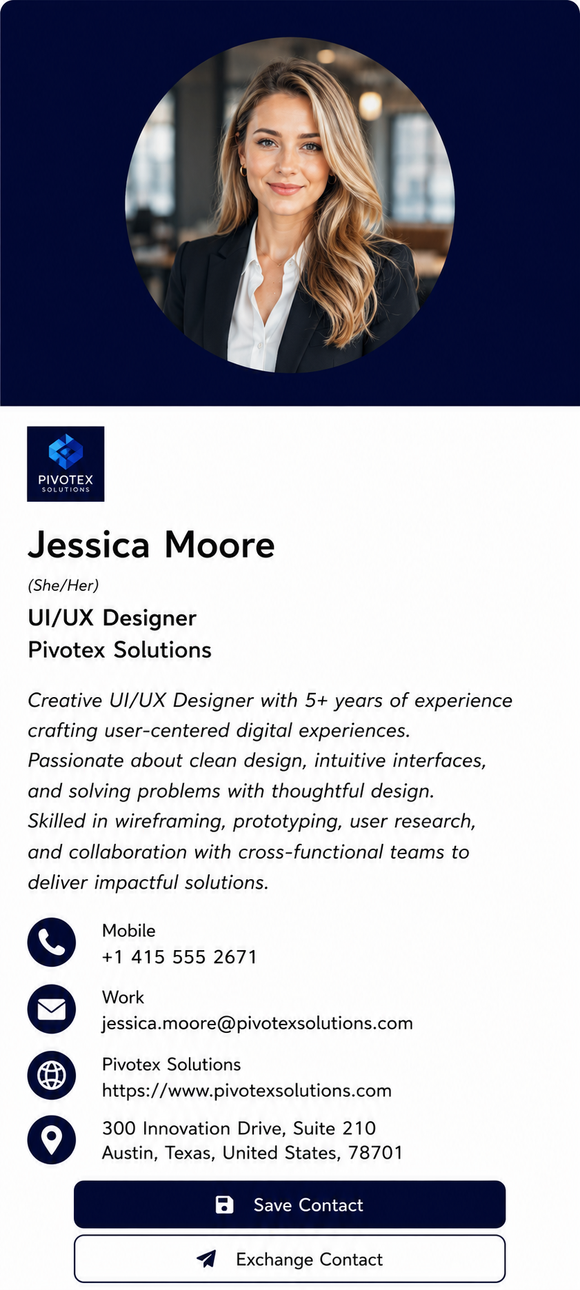 Digital Business Card Template 1